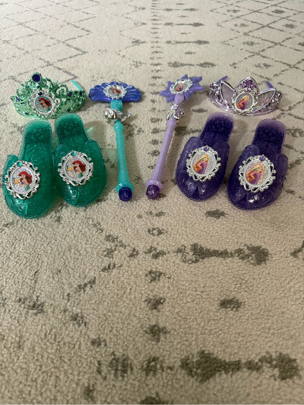 Disney Princess Dress-Up Slipper, Tiara & Magic Wand Set - Green & Purple